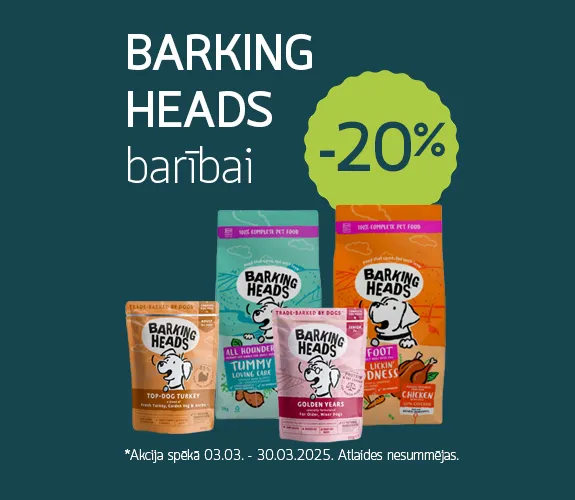 Barking Heads barībai -20%