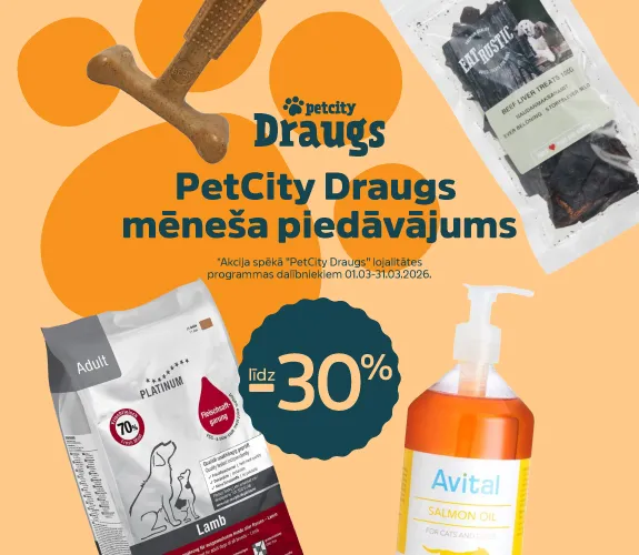 PetCity Draugs mēneša piedāvājums, atlaides līdz -30%