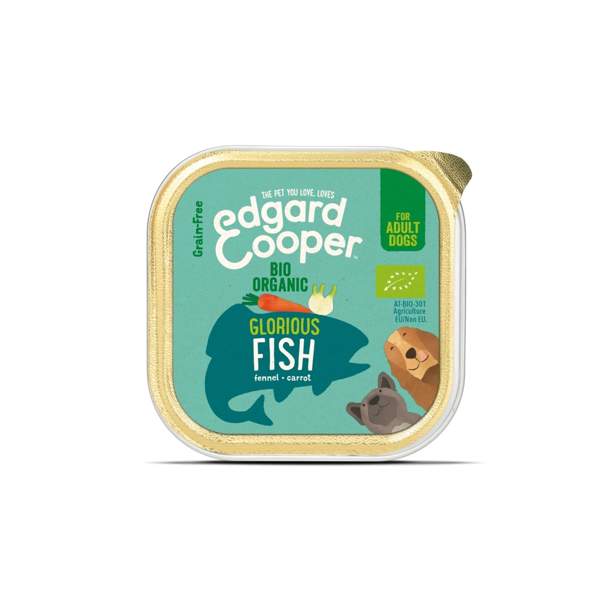 EDGARD COOPER Bio Organic mitrā barība suņiem, zivis,100 g - Produkta attēls