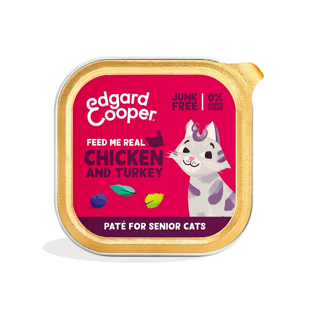 EDGARD COOPER Senior pastēte kaķiem, vista/tītars, 85g - Produkta attēls