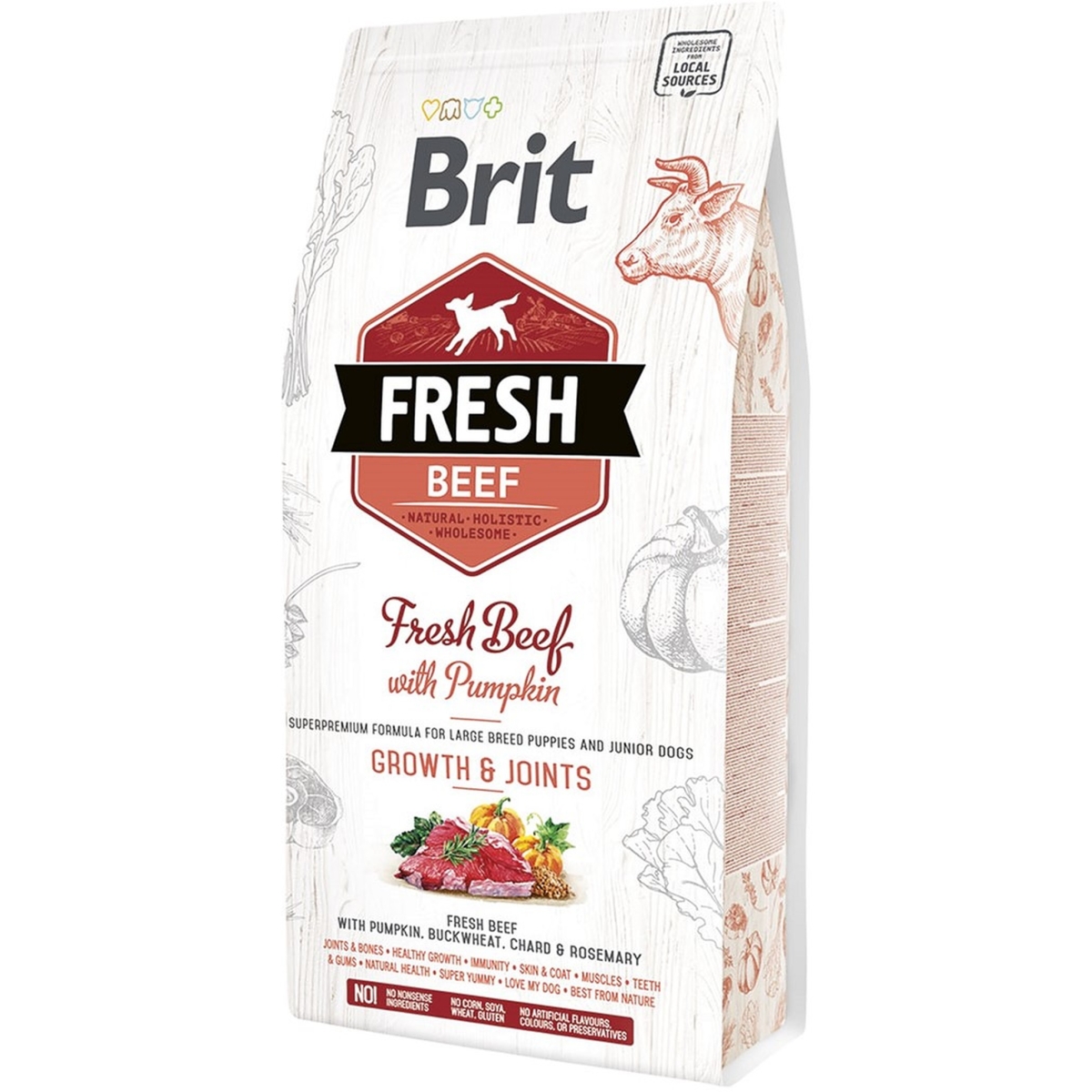 BRIT Fresh sausā barība lielo šķirņu kucēniem liellops/ķirbis 2,5kg - Produkta attēls