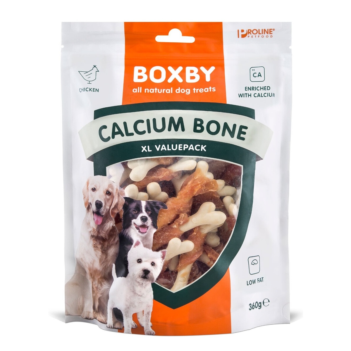 BOXBY Calcium Bone gardumi suņiem, 360g - Produkta attēls