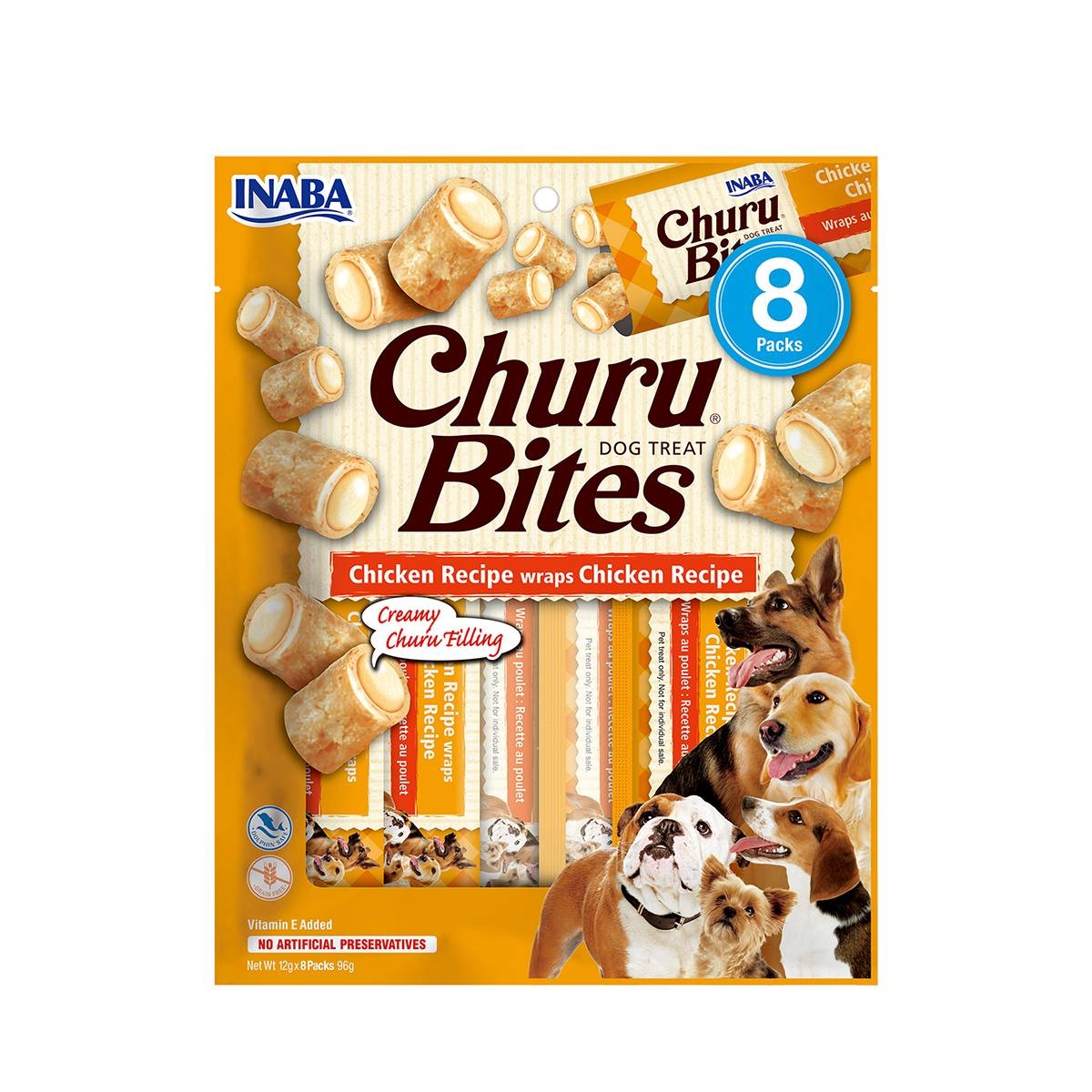 CHURU Bites gardumi suņiem, vista, 8 x 12 g - Produkta attēls
