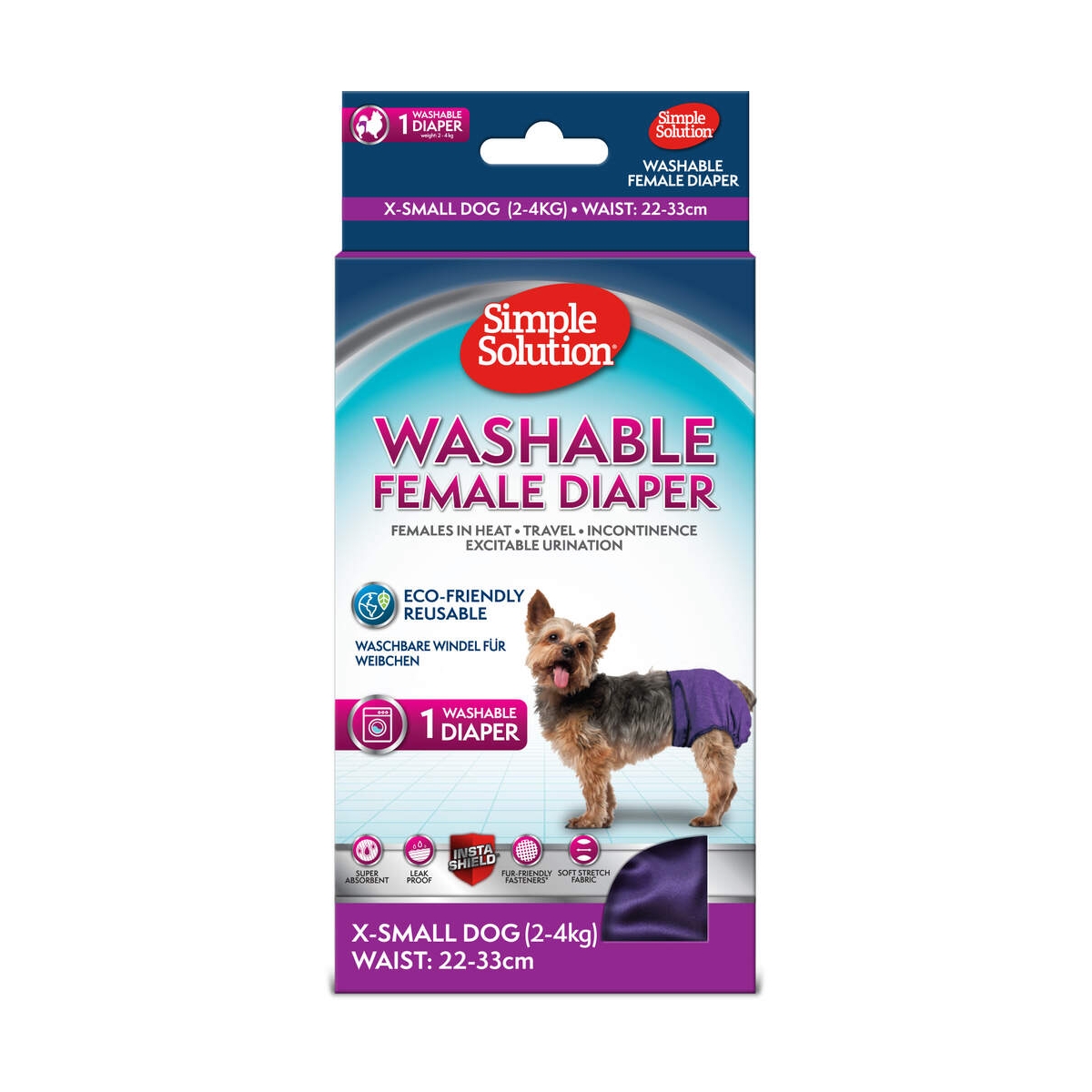 SIMPLE SOLUTION Autiņbiksītes suņu meitenēm, mazgājamas, XS - Produkta attēls
