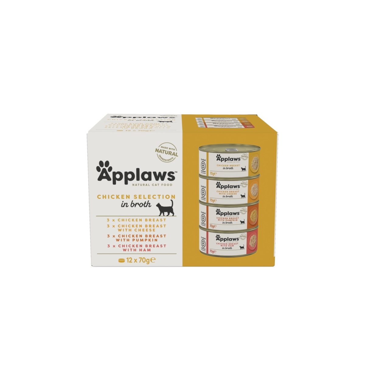 APPLAWS Multipaka mitrās barības izlase, vista buljonā, 12 x 70g - Produkta attēls