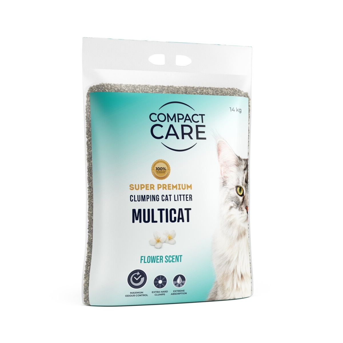 COMPACT CARE Multicat pakaiši kaķiem, 14kg, ziedu aromāts - Produkta attēls