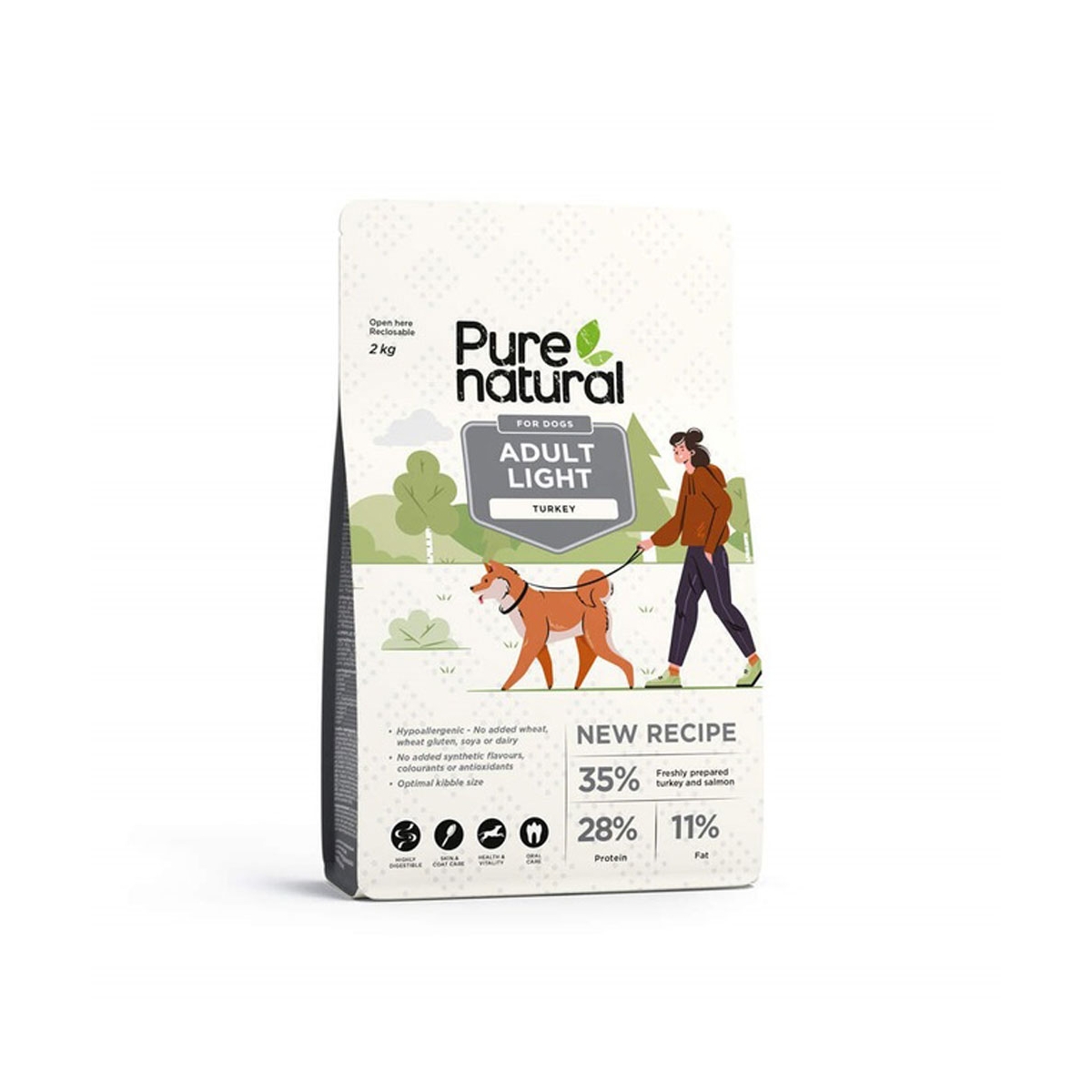 PURENATURAL Light sausā barība suņiem, tītars, 2kg - Produkta attēls