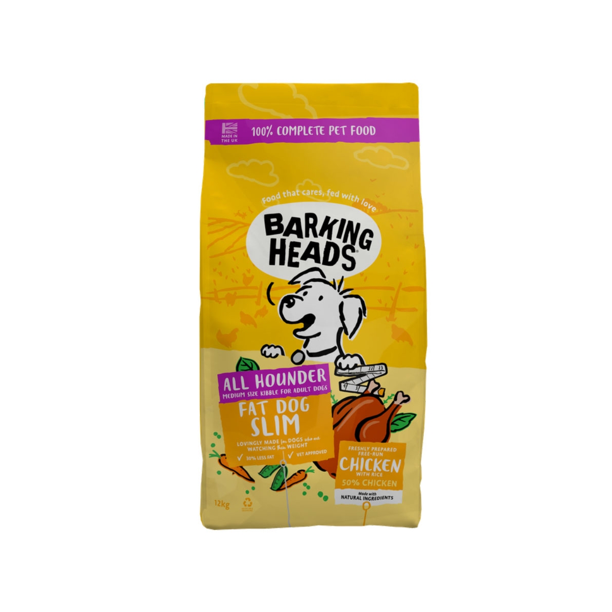 BARKING HEADS All Hounder Slim Chicken barība suņiem,vista, 12 kg - Produkta attēls