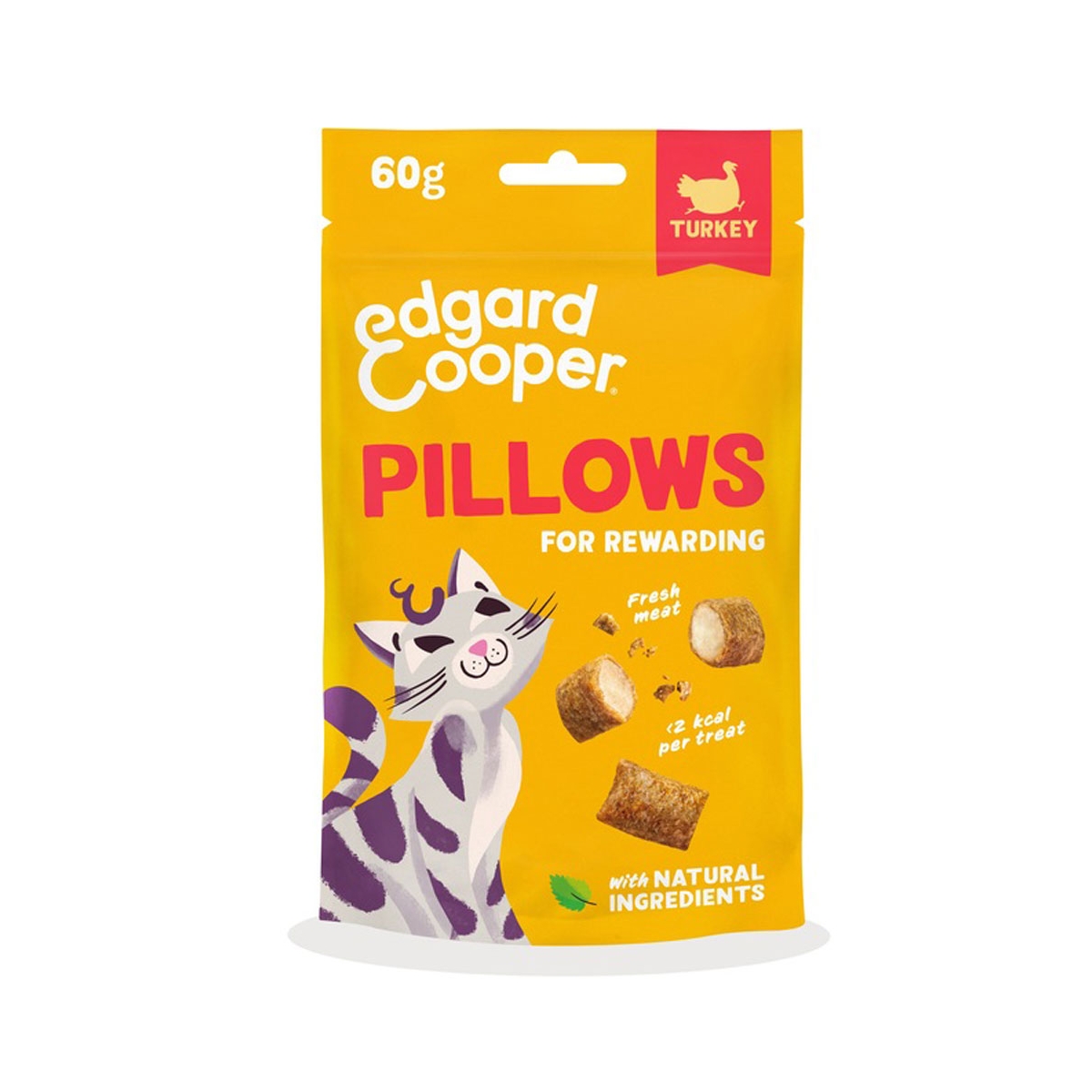 EDGARD COOPER Pillows gardumi kaķiem, tītars, 60g - Produkta attēls 1