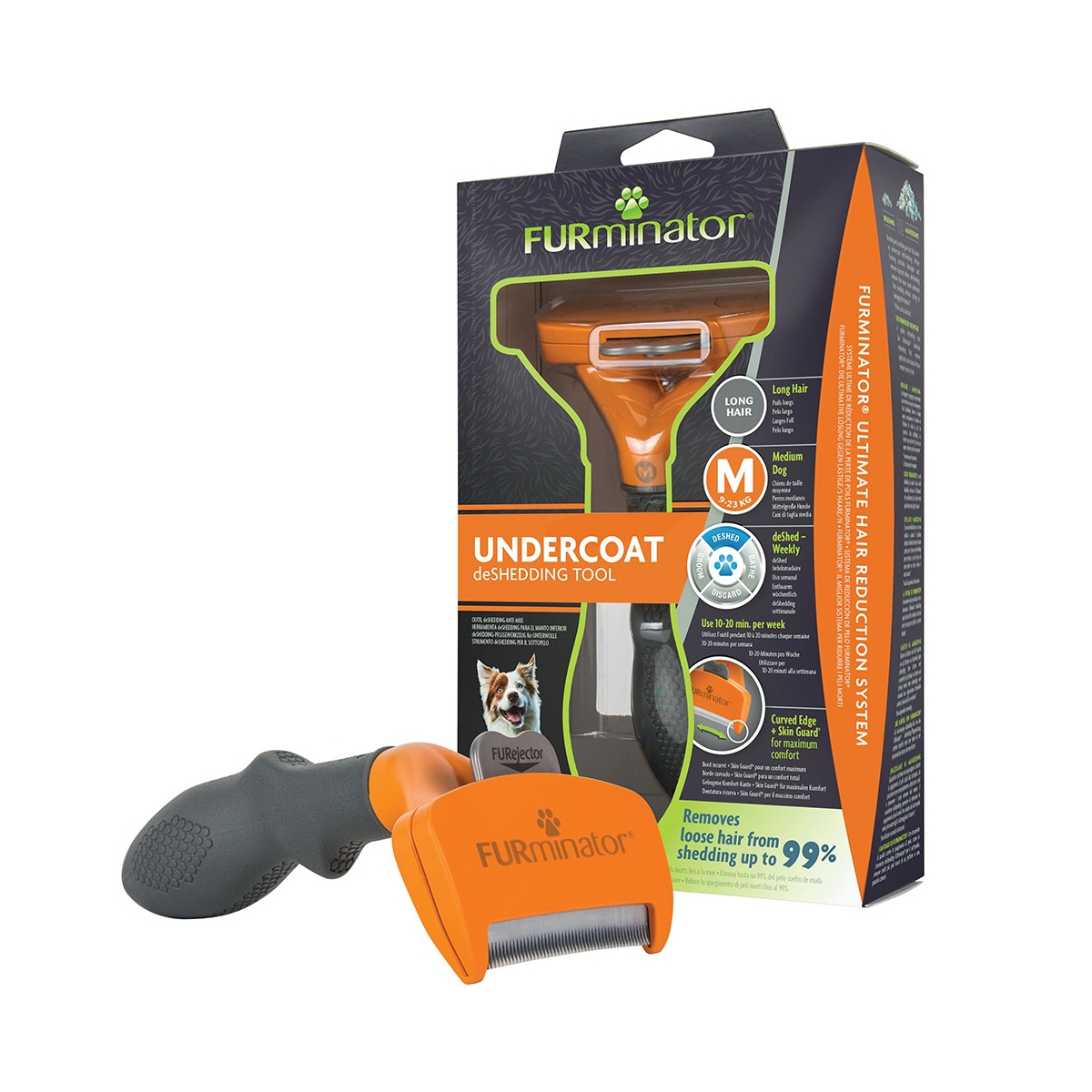 Furminator ierīce vidējiem suņiem ar garu apmatojumu - Produkta attēls