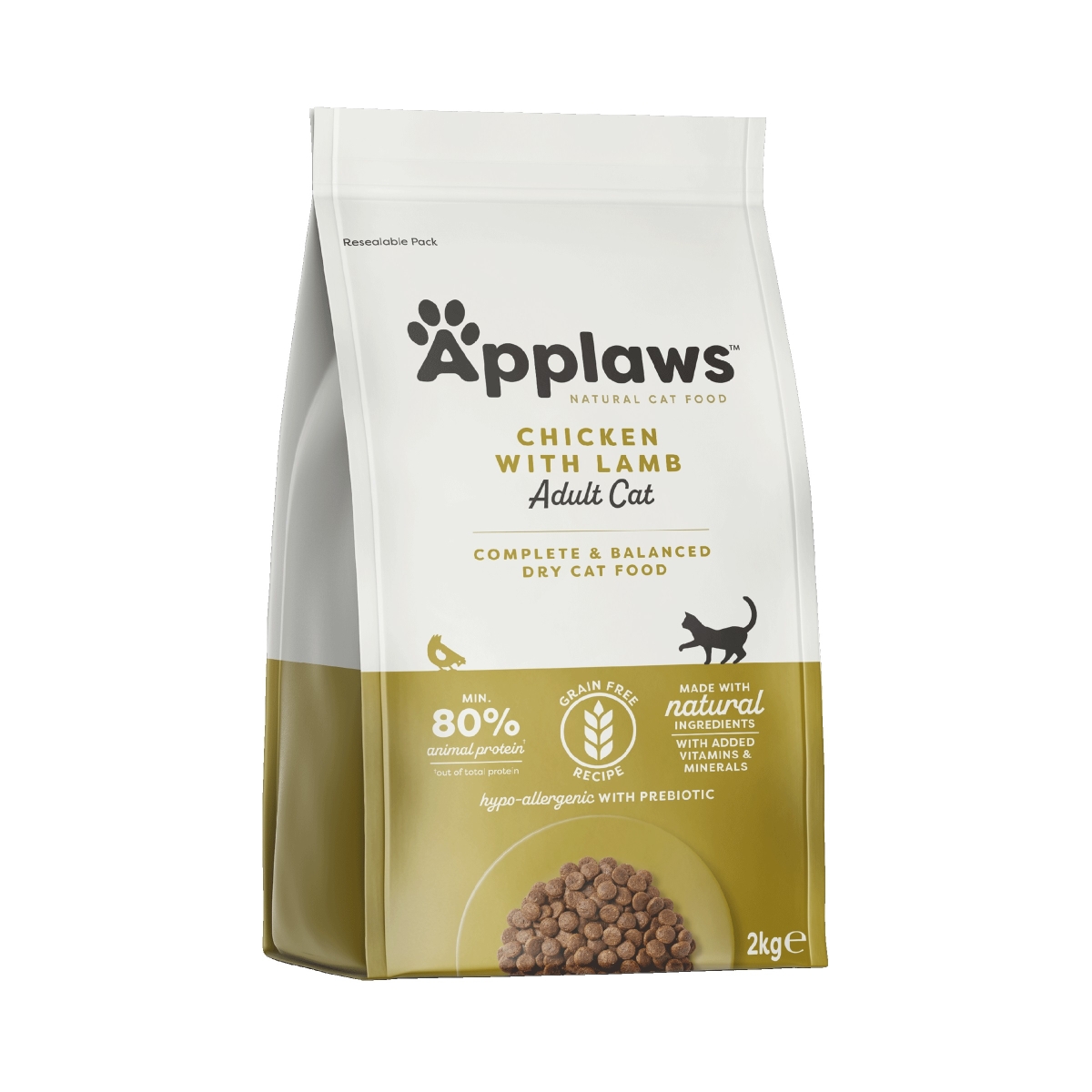 APPLAWS sausā barība pieaugušiem kaķiem, vista/jērs, 2kg - Produkta attēls
