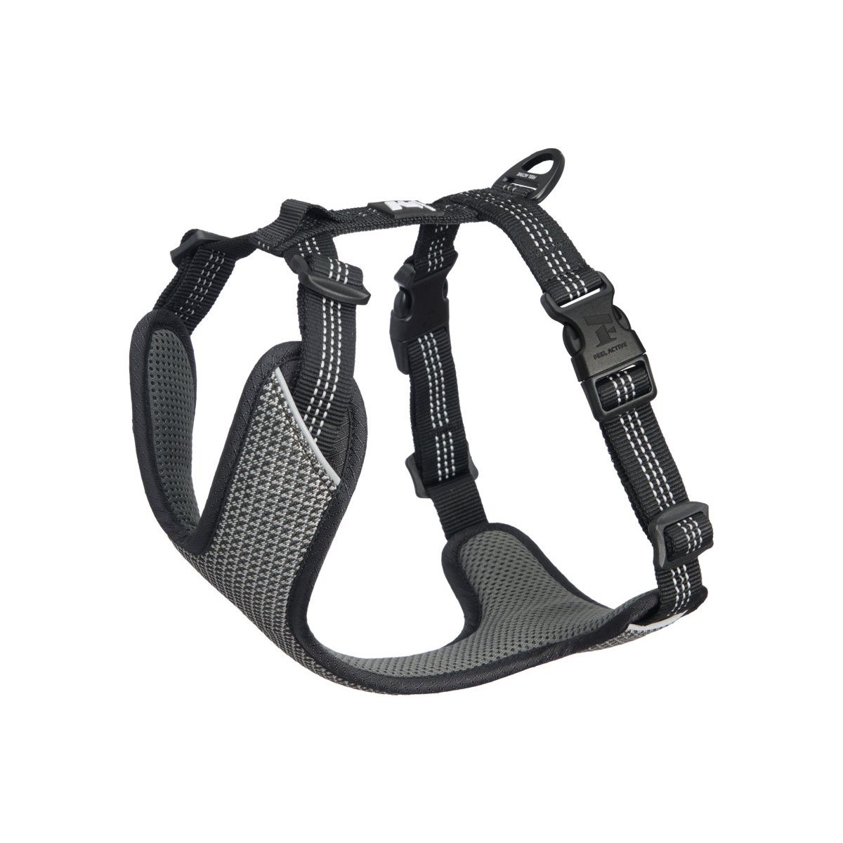 FEEL ACTIVE Reflective krūšu siksna suņiem, L, melna - Produkta attēls