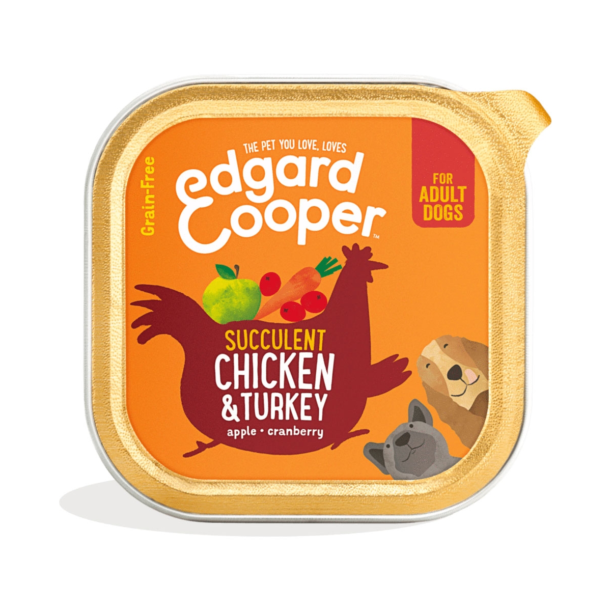 EDGARD COOPER mitrā barība suņiem, vista/tītars, 150 g - Produkta attēls