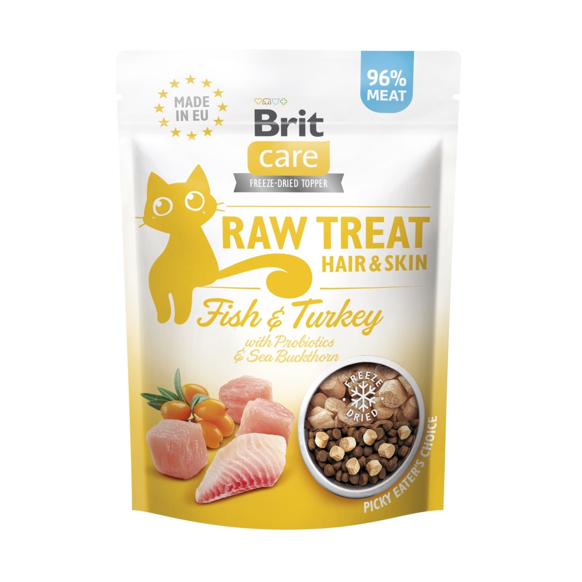 BRIT CARE Raw Treat liofilizēti gardumi kaķiem, zivs/tītars, 40g - Produkta attēls