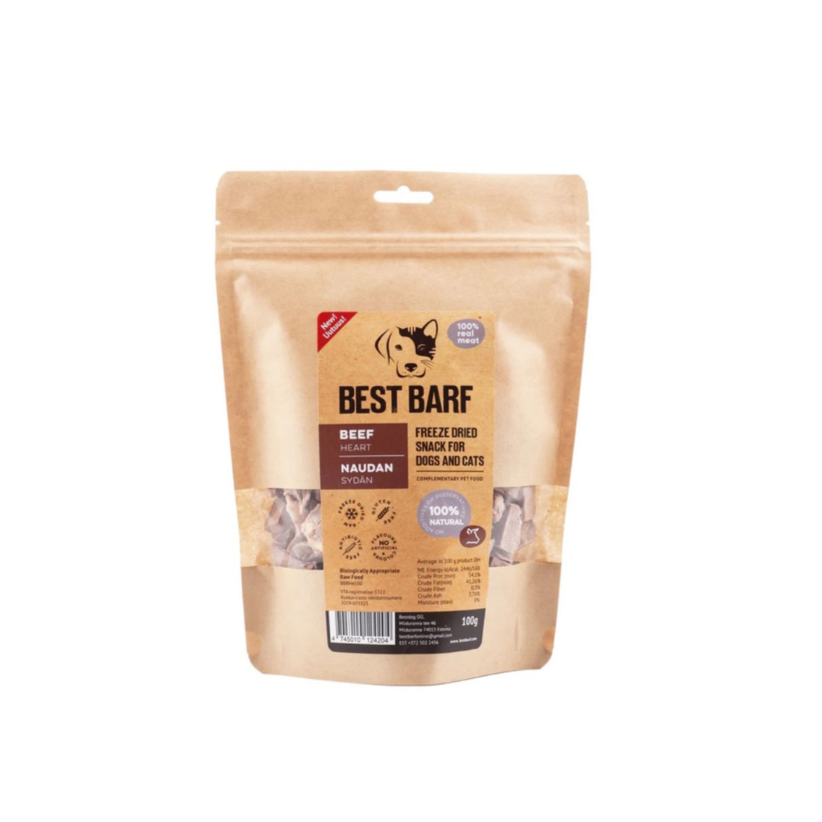 BEST BARF liofilizētas liellopa sirdis 50 g - Produkta attēls