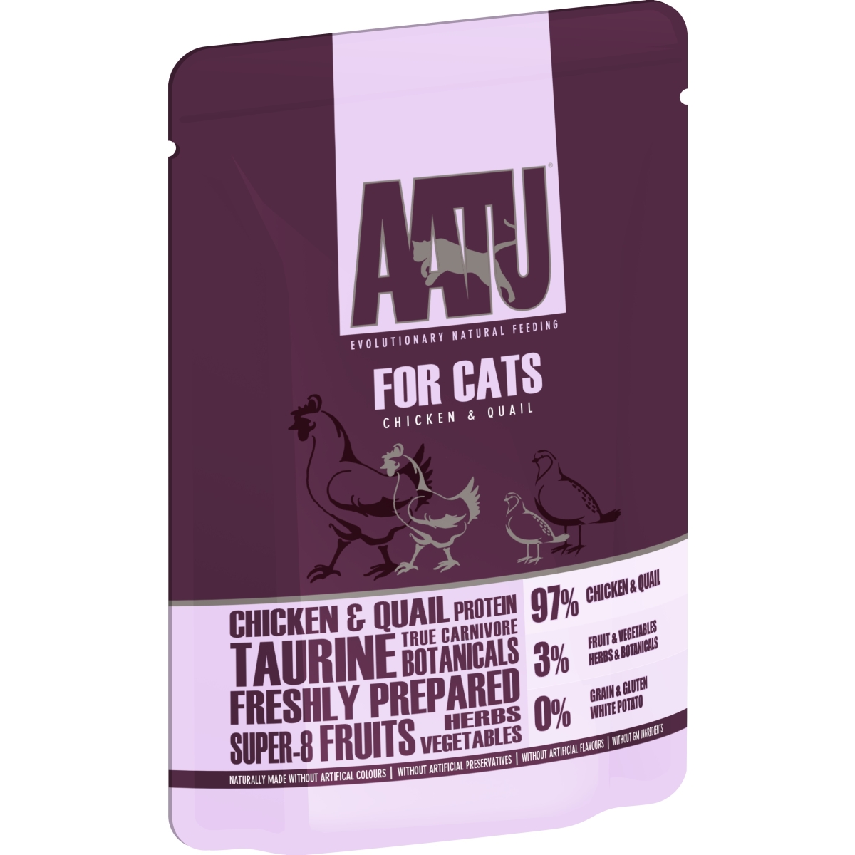 AATU mitrā barība kaķiem, vista/paipala, 85 g - Produkta attēls