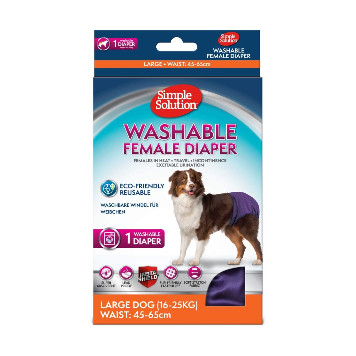 SIMPLE SOLUTION Autiņbiksītes suņu meitenēm, mazgājamas, L - Produkta attēls