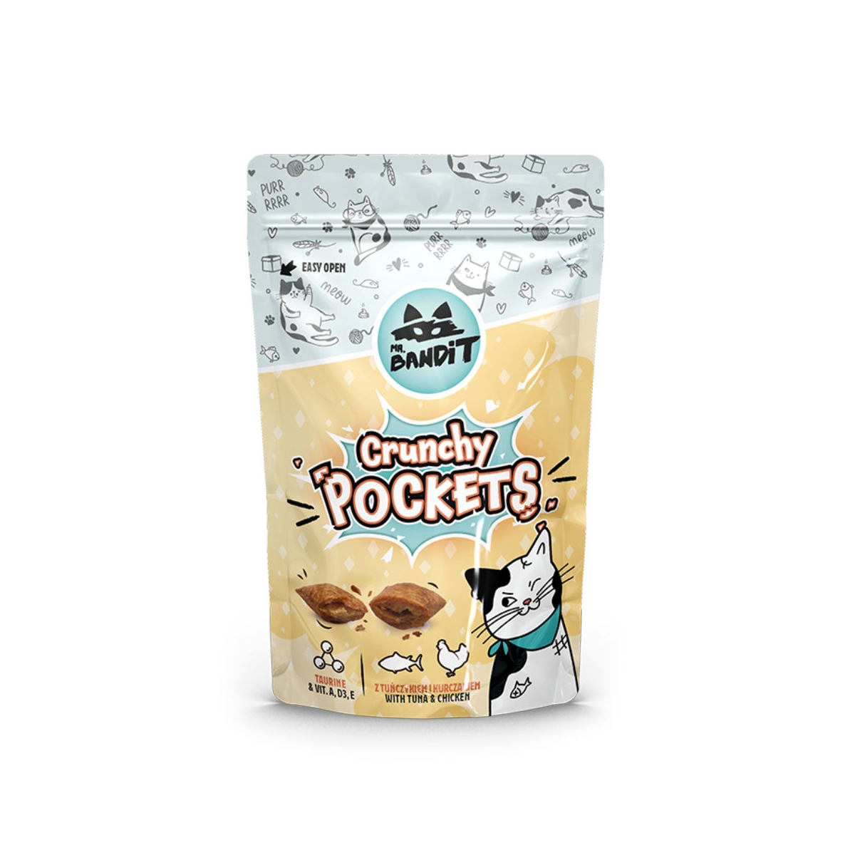 MR.BANDIT Crunchy Pockets kaķiem, tuncis/vista, 40g - Produkta attēls