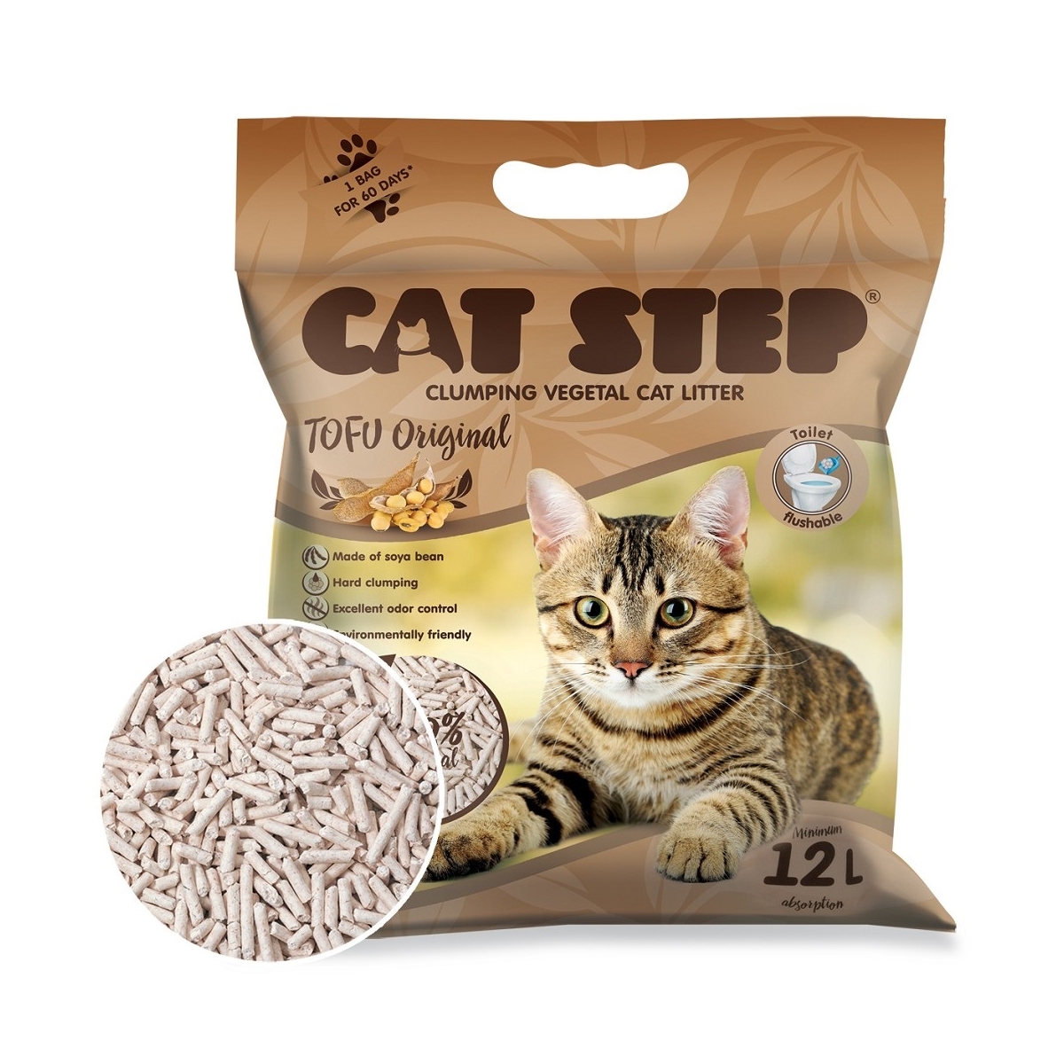 CAT STEP Tofu Original pakaiši 5,6kg/12l - Produkta attēls 1