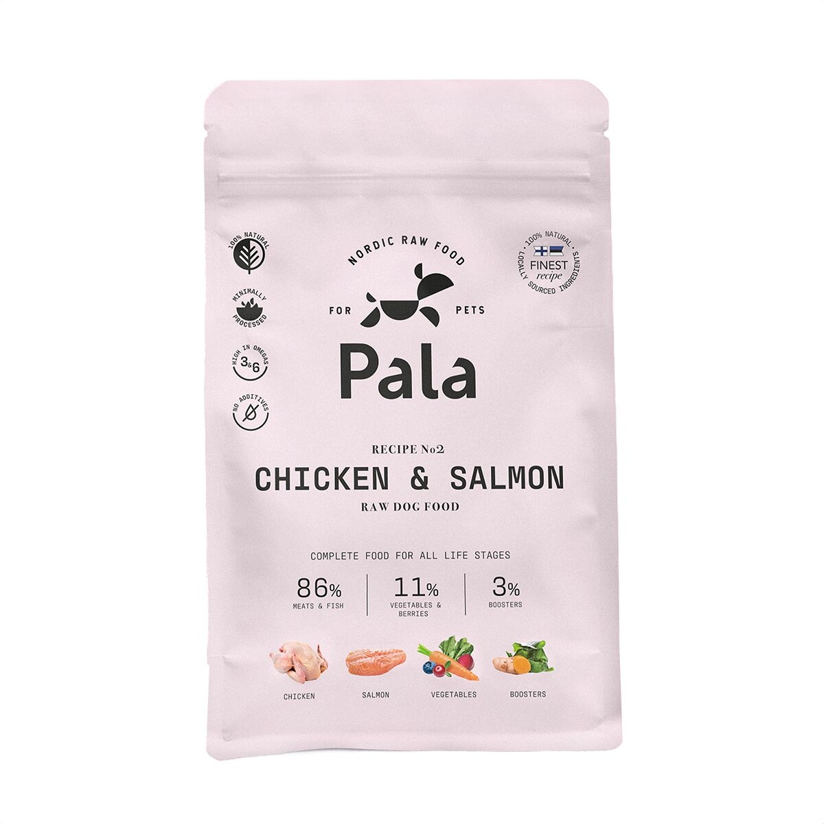 PALA Raw Food sausā barība suņiem vista/lasis 1kg - Produkta attēls