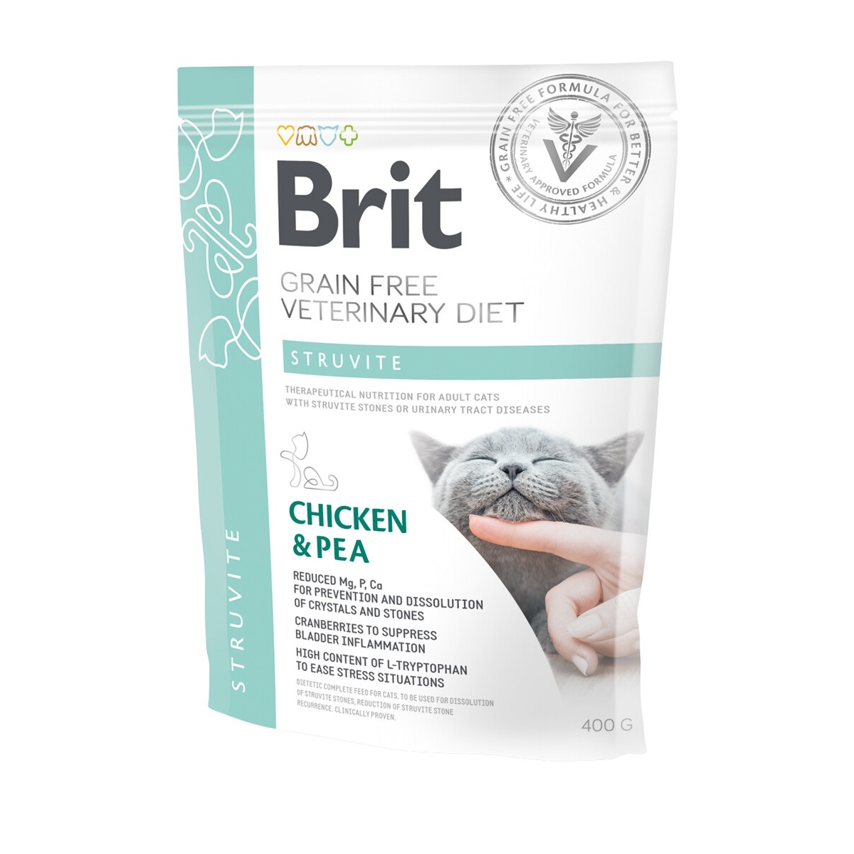 BRIT GF VD Struvite sausā barība kaķiem, vista/zirņi, 400g - Produkta attēls