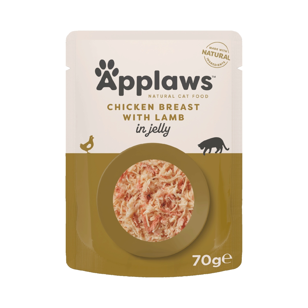 APPLAWS mitrā barība kaķiem, vist/jērs želejā, 70 g - Produkta attēls