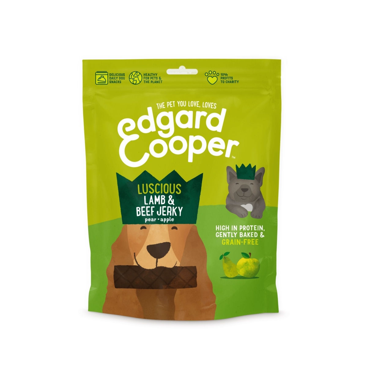 EDGARD COOPER  Jerky suņu kārumi jērs/liellops, 150g - Produkta attēls