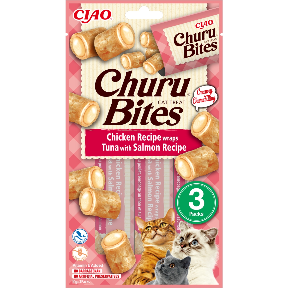 CHURU Bites gardums kaķiem, vista/tuncis/lasis, 30 g - Produkta attēls