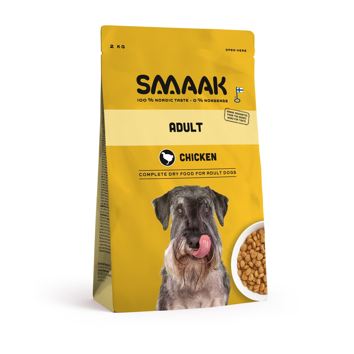 SMAAK sausā barība suņiem, vista, 2kg - Produkta attēls