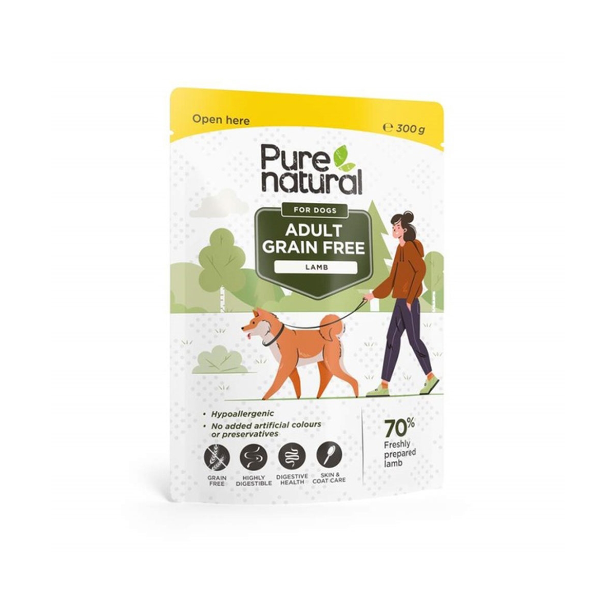 PURENATURAL mitrā barība suņiem, jērs, 300g - Produkta attēls