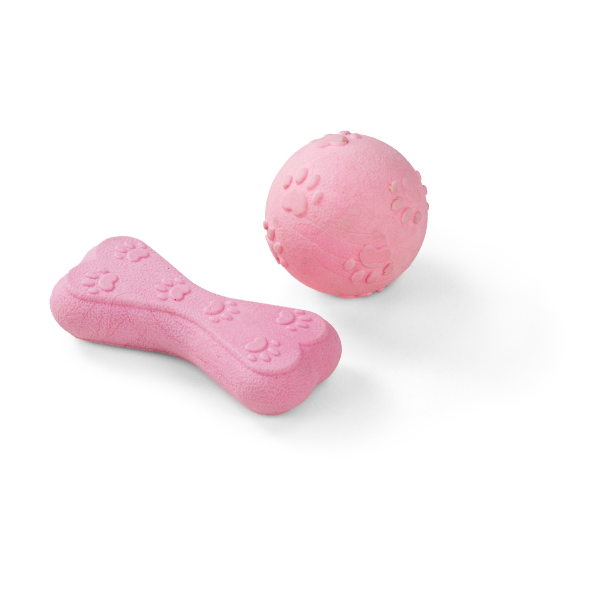 LITTLE&BIGGER Bone+Ball rotaļlietu komplekts kucēniem, rozā - Produkta attēls