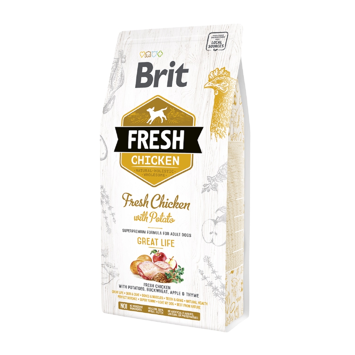 BRIT Fresh sausā barība suņiem, vista/kartupeļi, 2,5kg - Produkta attēls