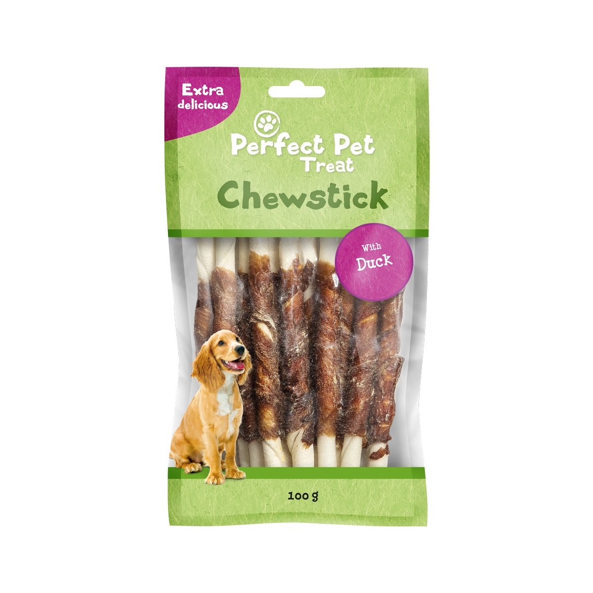PERFECT PET Chewstick gardumi suņiem, pīle, 100g - Produkta attēls