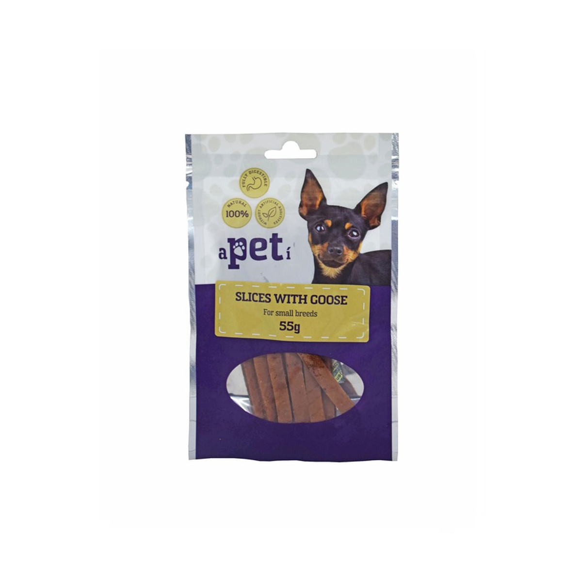 APETI zoss gaļas sloksnītes suņiem 55g - Produkta attēls