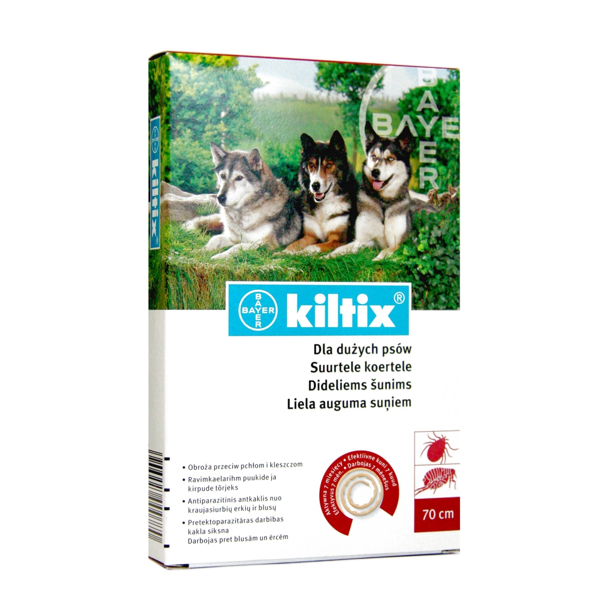 Kiltix kakla siksna bret blusām un ērcēm 70 cm lieliem suņiem