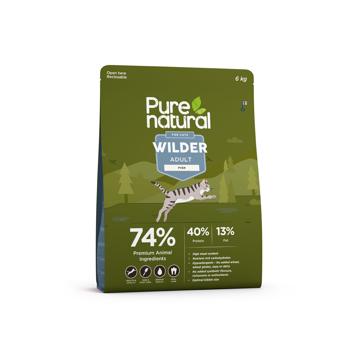 PURENATURAL Wilder sausā barība kaķiem, zivis, 6kg - Produkta attēls