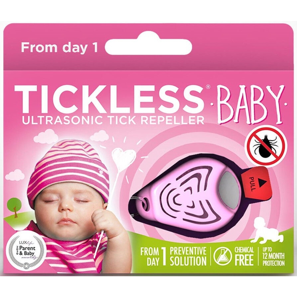 Tickless baby ultrask.repel. ierīce rozā - Produkta attēls