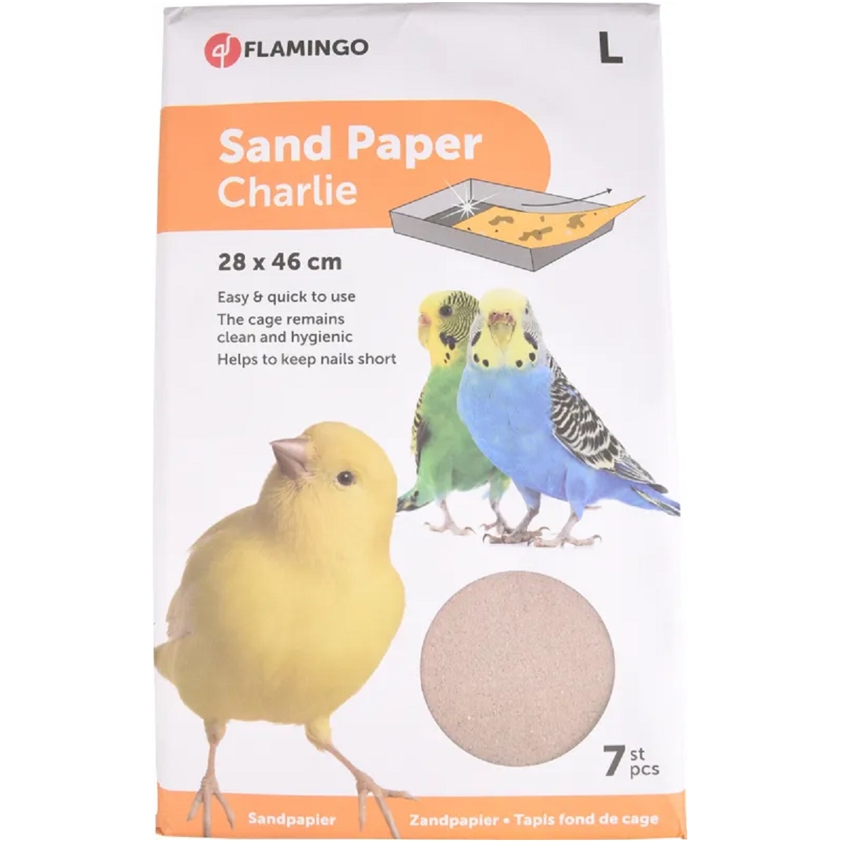 FLAMINGO Smilšpapīrs laktai, , 7gb - Produkta attēls