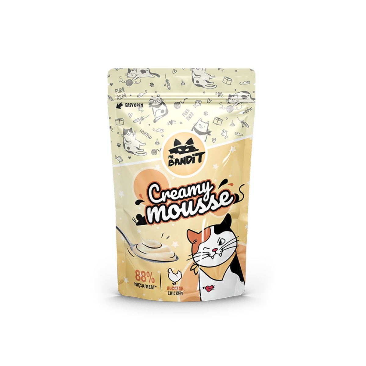 MR.BANDIT Creamy Mousse kaķiem, ar vistas garšu, 60g - Produkta attēls