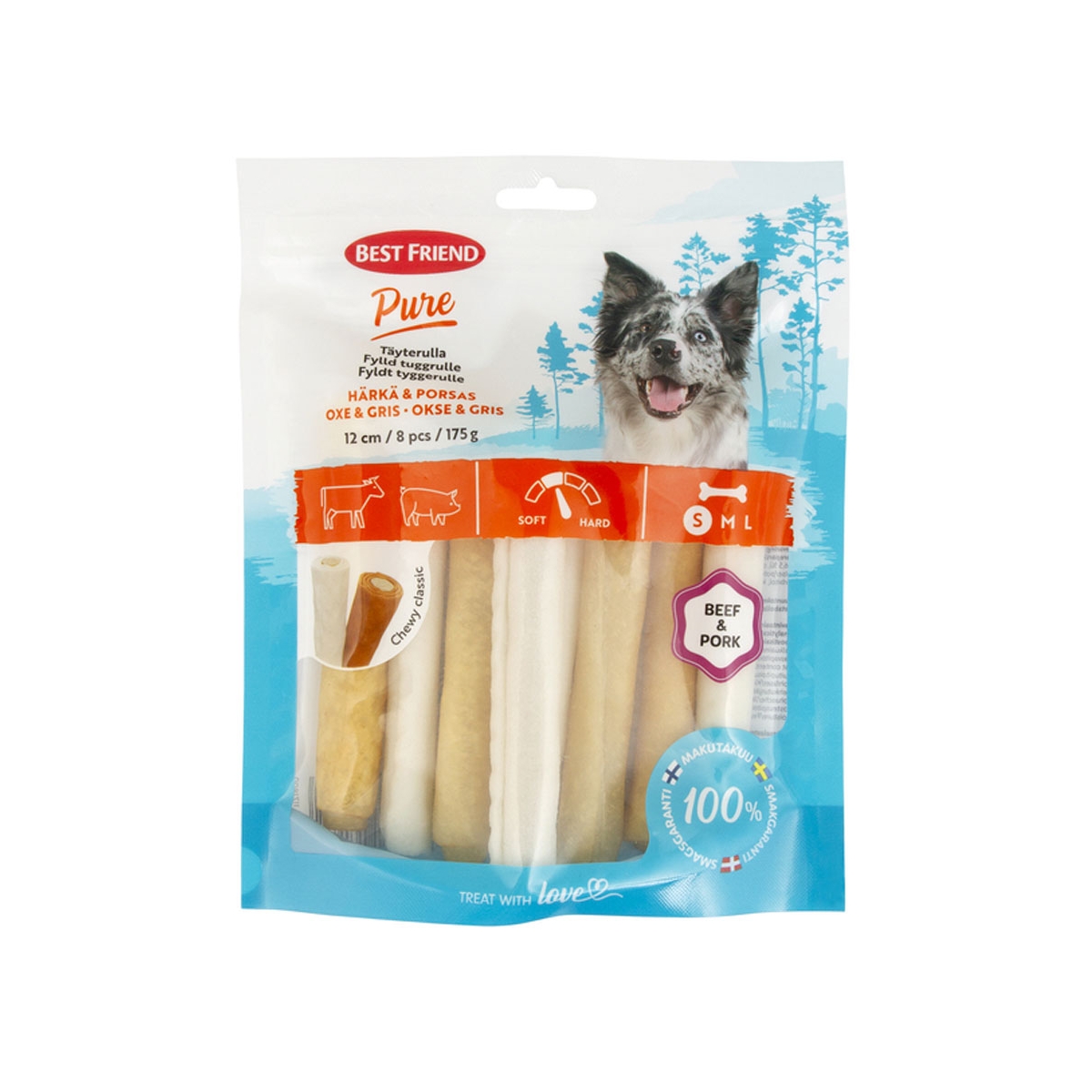 BEST FRIEND Pure rullīši, vērša āda/cūkas āda, 8gb - Produkta attēls
