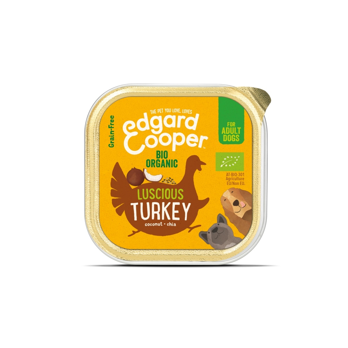 EDGARD COOPER Bio Organic mitrā barība suņiem, tītars,100 g - Produkta attēls