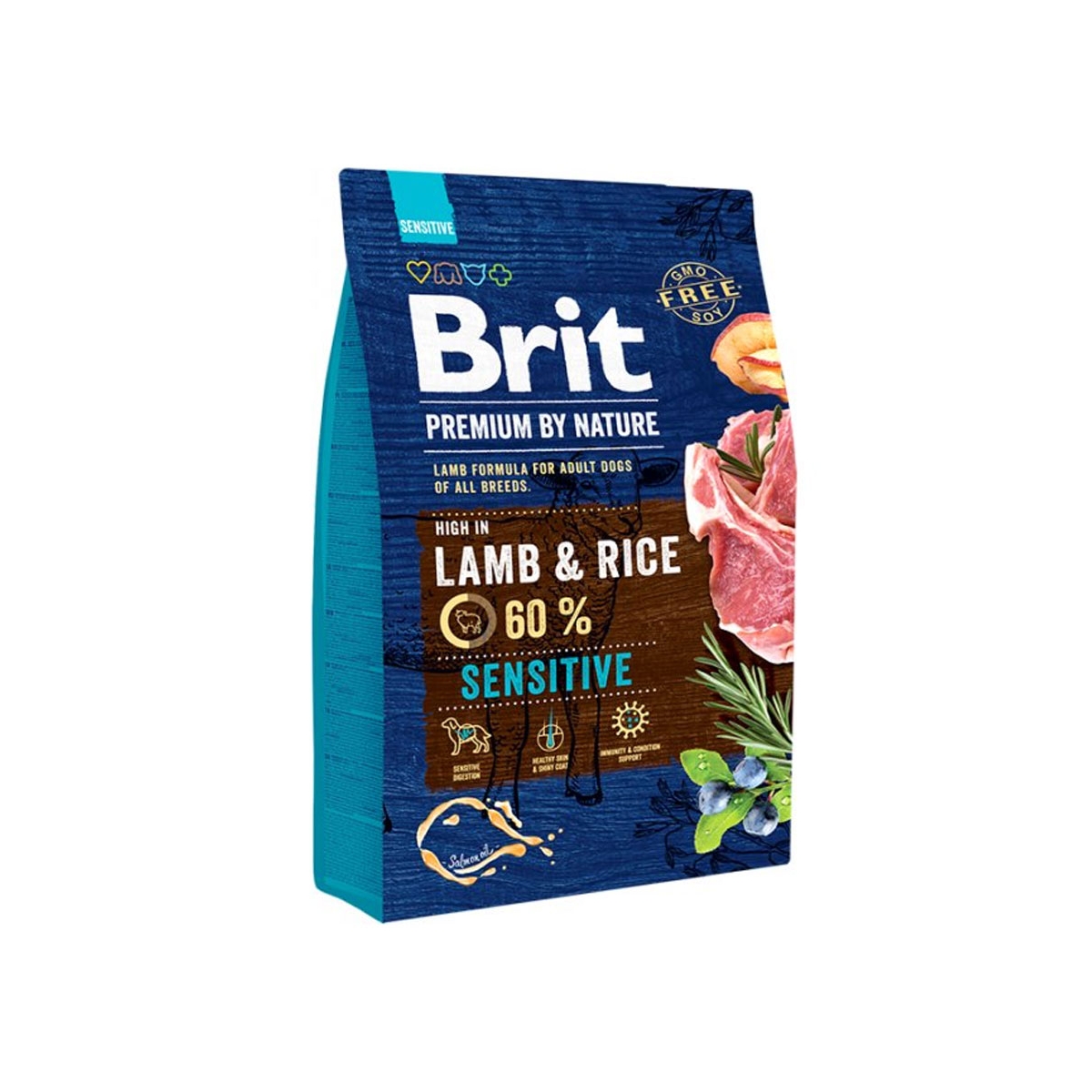 BRIT Premium sausā barība jutīgiem suņiem jērs/rīsi 3 kg - Produkta attēls
