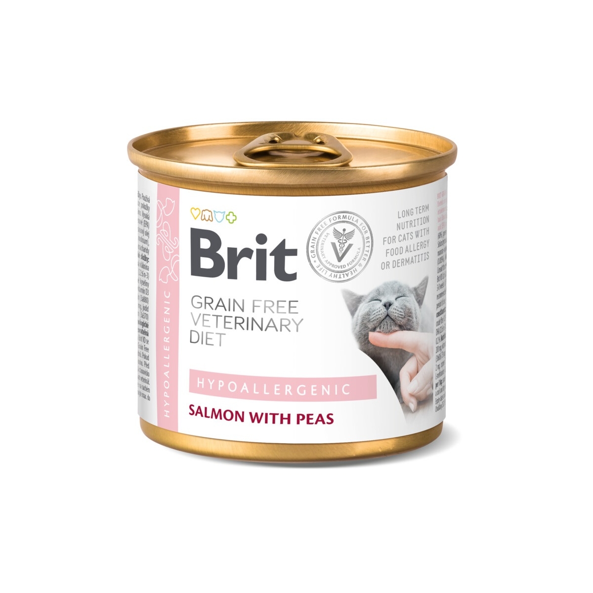 BRIT GF VD Hypoallergenic mitrā barība kaķiem, lasis/zirņi,200g - Produkta attēls