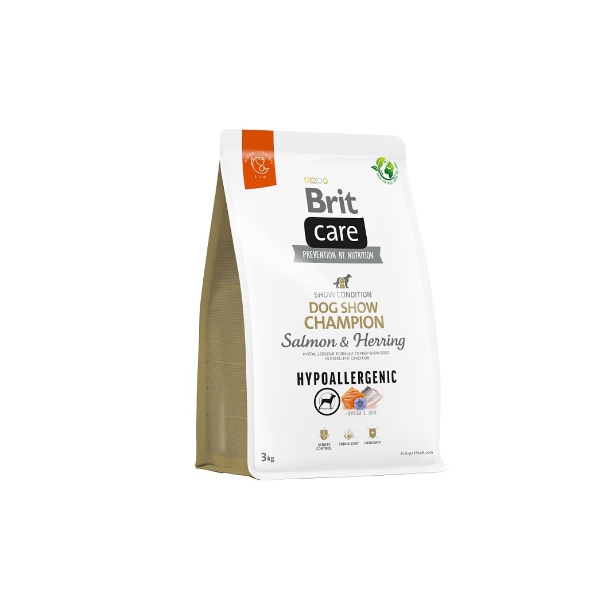 BRIT Care Dog Show Champion sausā barība suņiem lasis/siļķe/rīsi 3kg - Produkta attēls