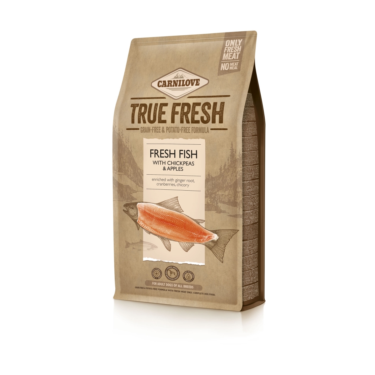 CARNILOVE True Fresh sausā barība suņiem, zivis,1,4kg - Produkta attēls