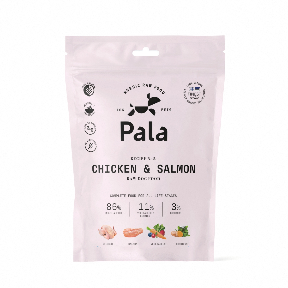 PALA Raw Food sausā barība suņiem vista/lasis 400 g - Produkta attēls