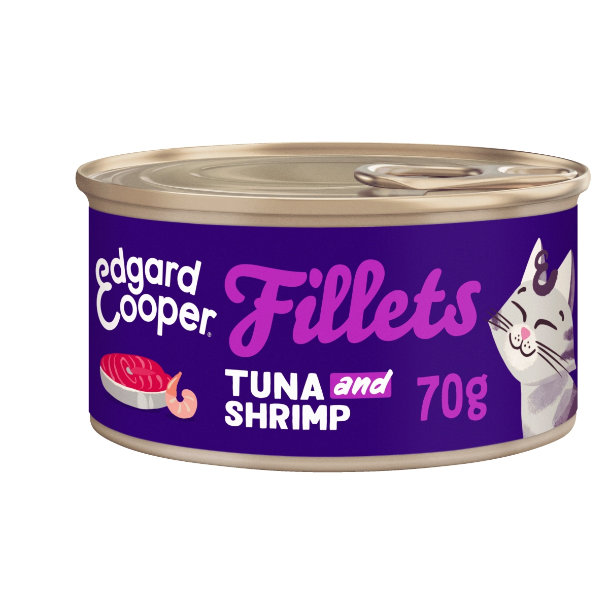 EDGARD COOPER mitrā barība kaķiem, tuncis/garneles, 70g - Produkta attēls