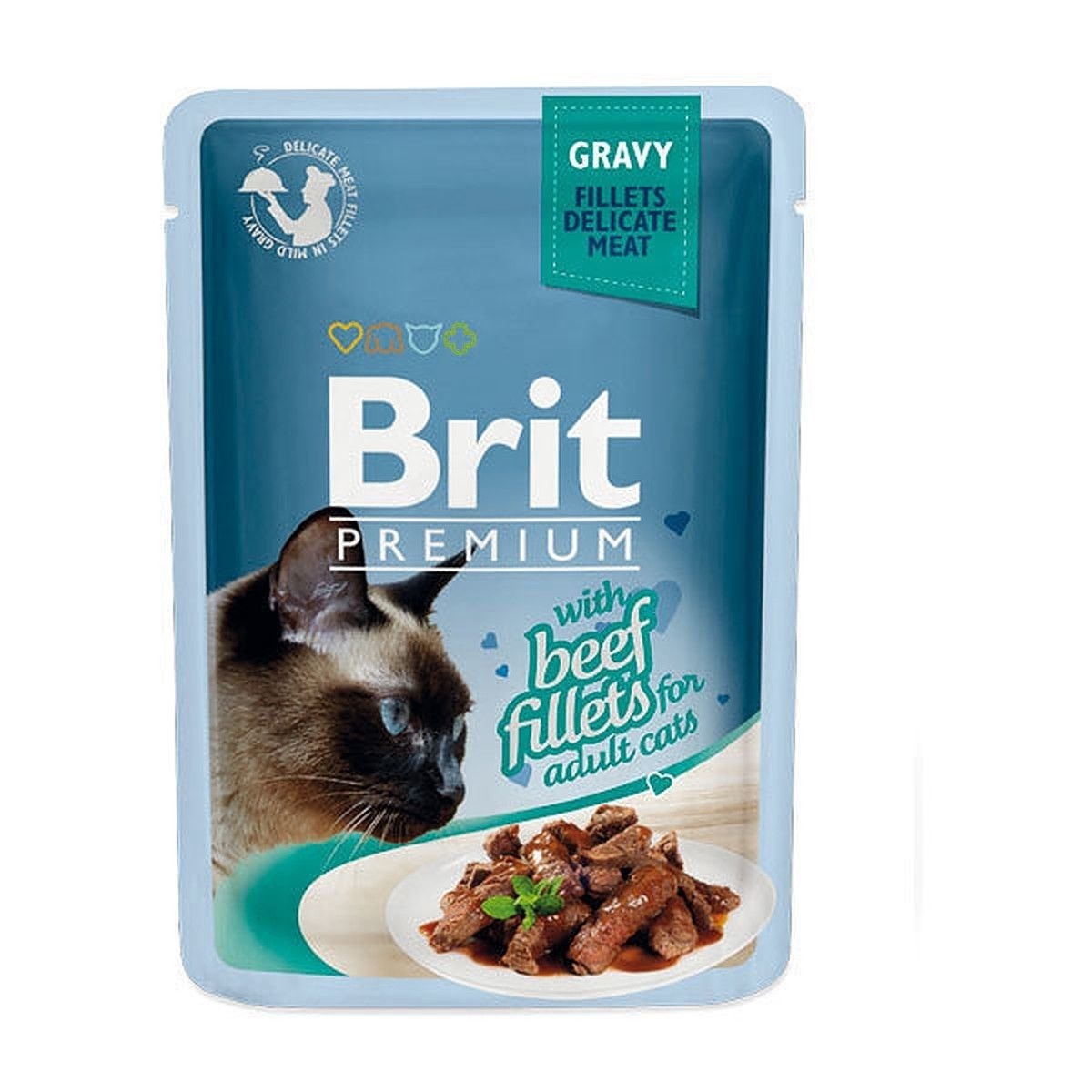 Ziedojums: Brit Premium konservi kaķiem ar liellopu mērcē, 85 g - Produkta attēls