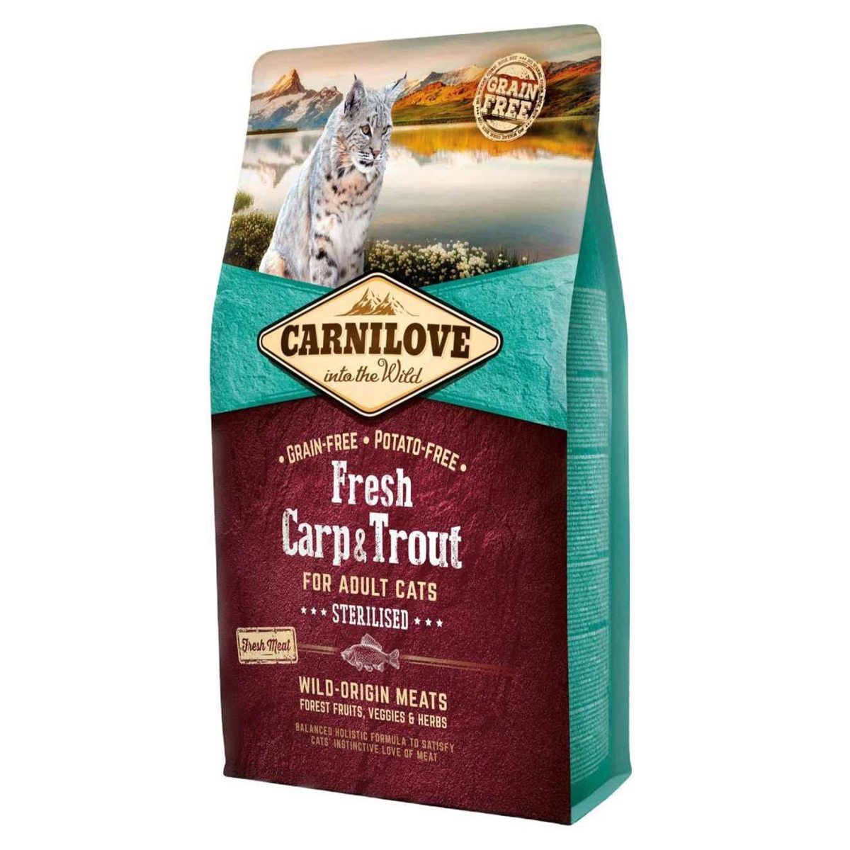 CARNILOVE Fresh sausā barība sterilizētiem kaķiem karpa/forele 2kg - Produkta attēls