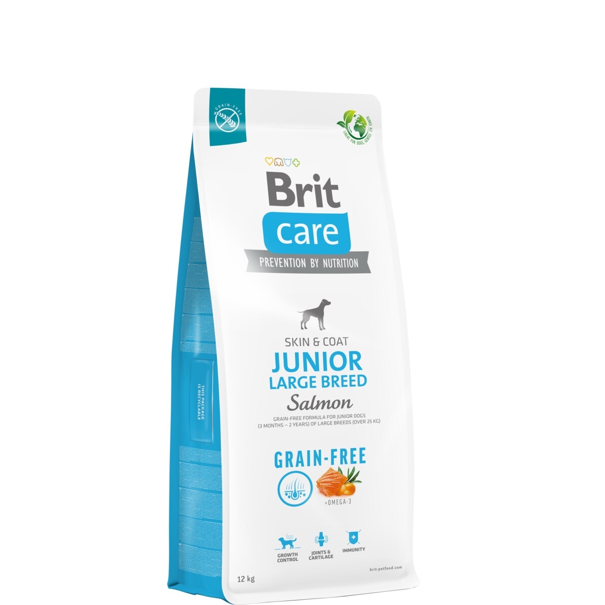 BRIT Care SKin&Coat Junior sausā barība suņiem, lasis, 12kg - Produkta attēls